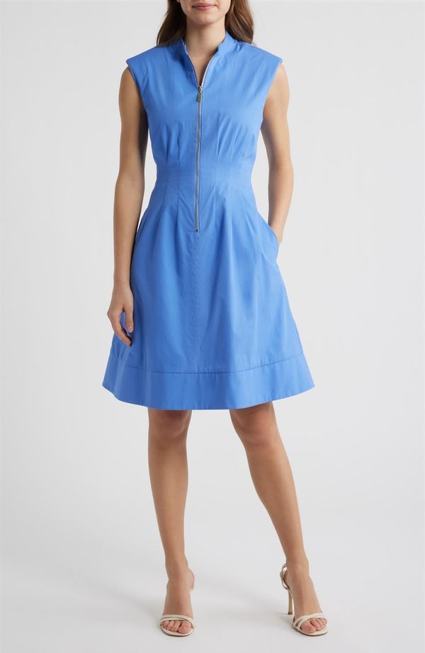 ヴィンスカムート レディース トップス ワンピース ノースリーブ コットン Vince Camuto Sleeveless Cotton Dress Periwinkle
