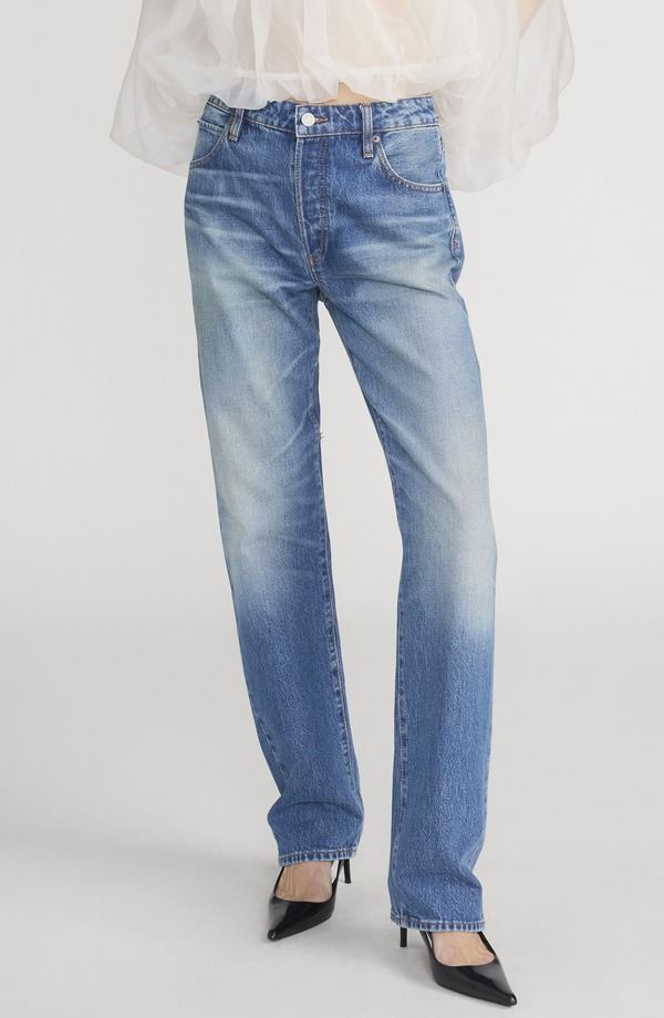 フレーム レディース ボトムス デニムパンツ ストレート ジーンズ FRAME Thessential Straight Leg Jeans Fighter