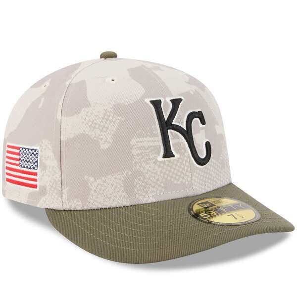 ニューエラ メンズ アクセサリー 帽子 Mens New Era Light BeigeOlive Kansas City Royals 2025 Armed Forces Day 59FIFTY Fitted Hat Light Beige ベージュ