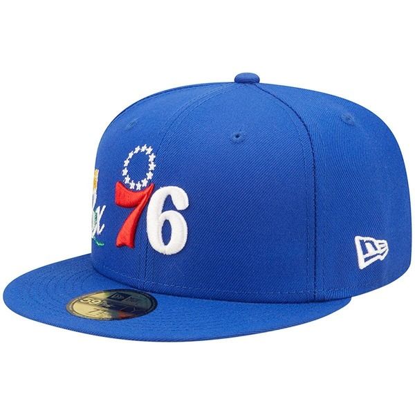 ニューエラ メンズ アクセサリー 帽子 Mens New Era Royal Philadelphia 76ers 3x NBA Finals Champions Crown 59FIFTY Fitted Hat Royal