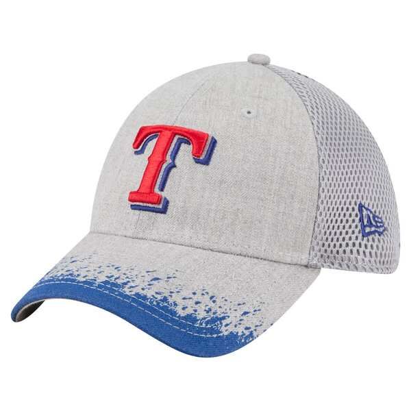 ニューエラ メンズ アクセサリー 帽子 Mens New Era Gray Texas Rangers Visor Paint Splatter 39THIRTY Flex Hat Gray グレー 9,605円