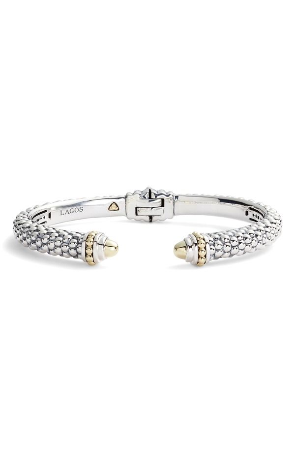 ラゴス レディース アクセサリー ブレスレット・バングル・アンクレット LAGOSignature Caviar Hinge Cuff Bracelet Silver シルバー 204,900円