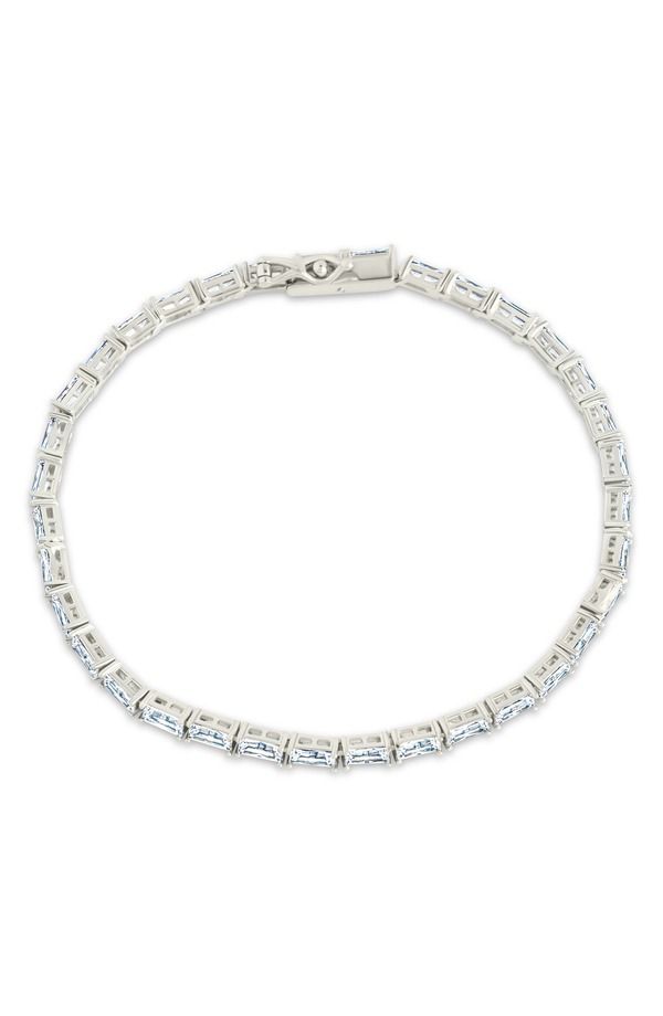 スターリングフォーエバー レディース アクセサリー ブレスレット・バングル・アンクレット Sterling Forever Blanche Cubic Zirconia Tennis Bracelet Silver シルバー