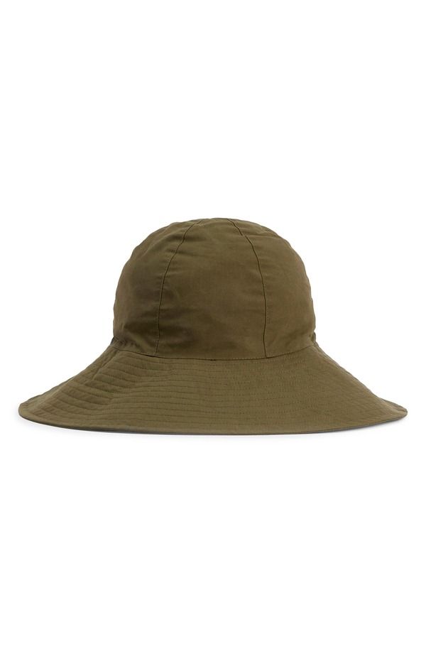 バブアー レディース アクセサリー 帽子 コットン Barbour Kershop Wateresistant Waxed Cotton Bucket Hat Dusky Green グリーン
