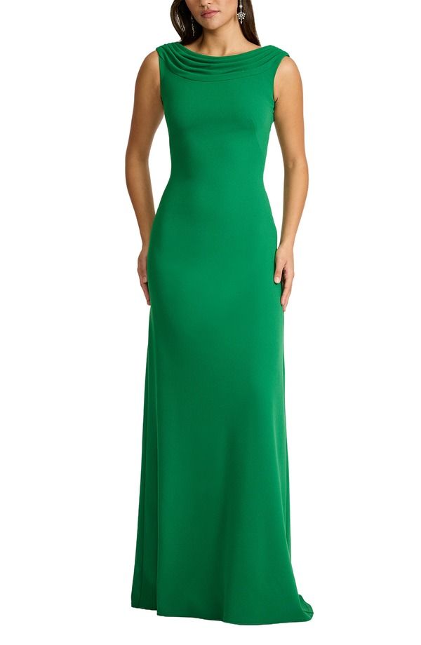 タダシショージ レディース トップス ワンピース クレープ Tadashi Shoji VBack Crepe Gown Bamboo