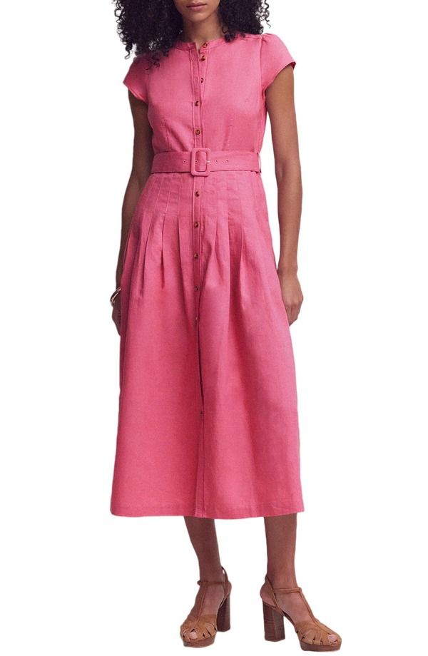 ボーデン レディース ボトムス カジュアルパンツ マキシワンピース リネン マキシ Boden Arabella Linen Blend Maxi Dress Vintage Rose