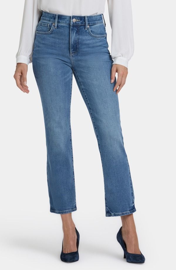 エヌワイディージェイ レディース ボトムス デニムパンツ ストレート ハイウエスト アンクル ジーンズ NYDJ Marilyn High Waist Ankle Straight Leg Jeans Bastille Sea 14,615円
