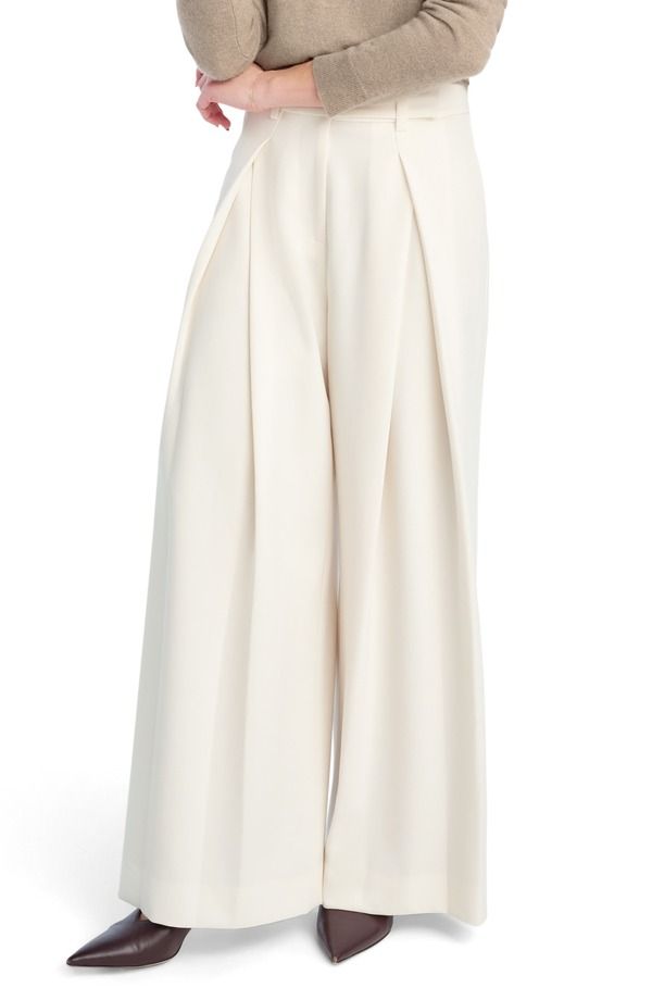 フェイバリット ドーター レディース ボトムス レギンス ワイドレッグ パンツ Favorite Daughter Pleats for Days Wide Leg Pants Ivory アイボリー