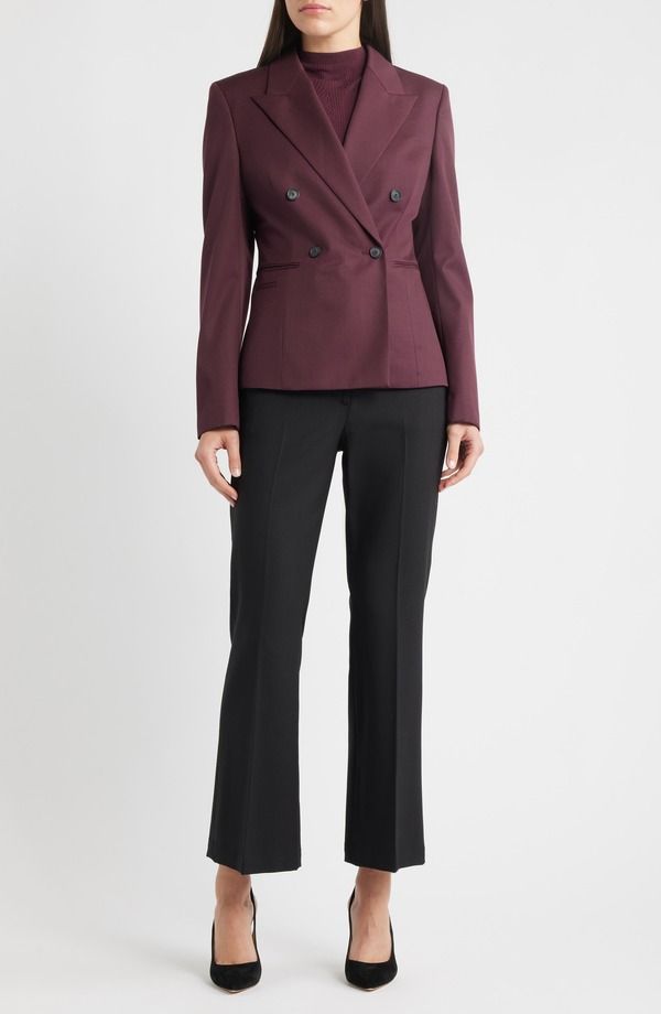 ボス レディース アウター ジャケット・ブルゾン ウール ブレザー BOSS Jiamia Virgin Wool Double Breasted Blazer Soft Vermillion
