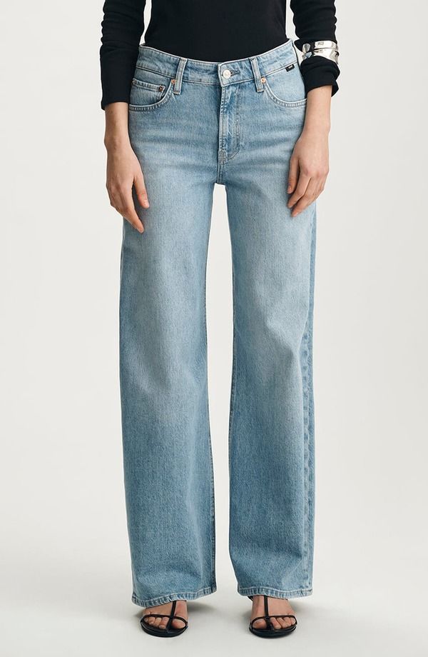 マーヴィ ジーンズ レディース ボトムス デニムパンツ ワイドレッグ ハイウエスト Mavi Jeans Florida High Waist Wide Leg Jeans Bleached Classic Blue ブルー