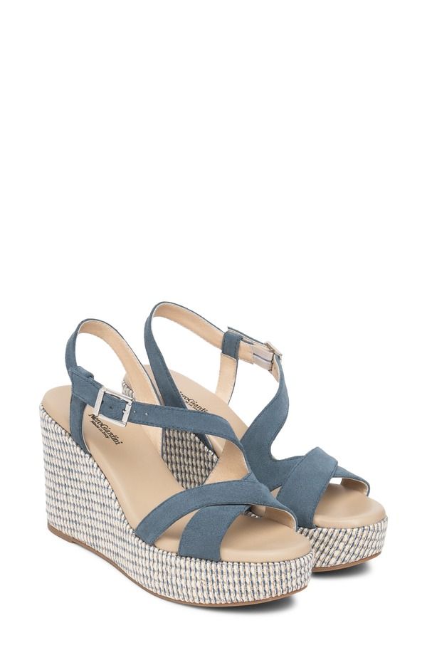 ネーロ ジャルディーニ レディース シューズ ヒール プラットフォーム サンダル NeroGiardini Slingback Platform Wedge Sandal Denim デニム