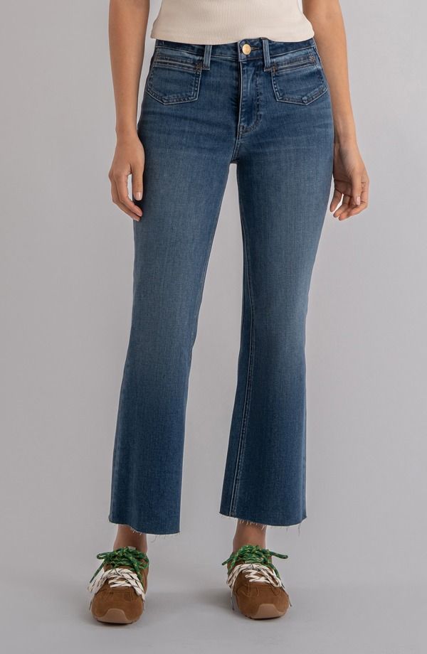 カットフロムザクロス レディース ボトムス デニムパンツ アンクル ジーンズ KUT from the Kloth Kelsey Raw Hem Ankle Flare Jeans Unbreakable