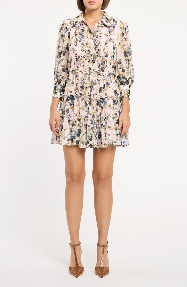 サンク セプト レディース トップス ワンピース ミニ Cinq Sept Rhys Trailing Iris Long Sleeve Minidress Rosy Cloud Multi マルチカラー