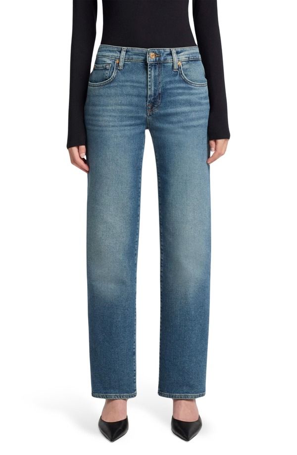 セブンフォーオールマンカインド レディース ボトムス デニムパンツ ストレート アンクル ジーンズ 7 For All Mankind Calie Ankle Straight Leg Jeansea Level