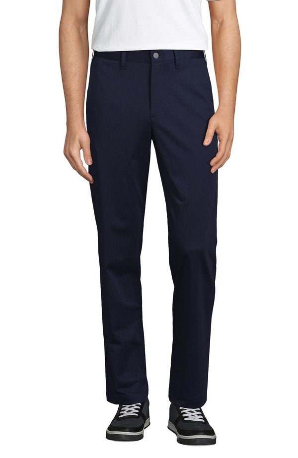 ランズエンド メンズ ボトムス カジュアルパンツ Lands End Traditional Fit Flex Performance Golf Pants Radiant Navy ネイビー