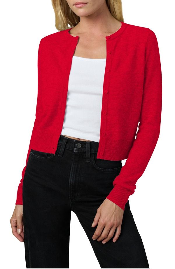 ジョーズ レディース アウター パーカー・スウェット カーディガン Joes The Dani Crop Cashmere Cardigan Holiday Red レッド