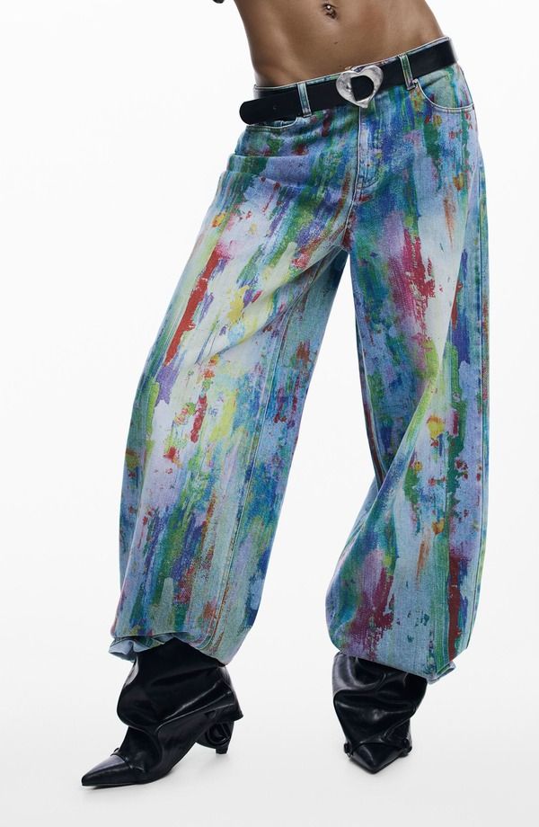 デジグアル レディース ボトムス デニムパンツ ワイドレッグ ジーンズ Desigual Wide Leg Jeans Medium Blue ブルー
