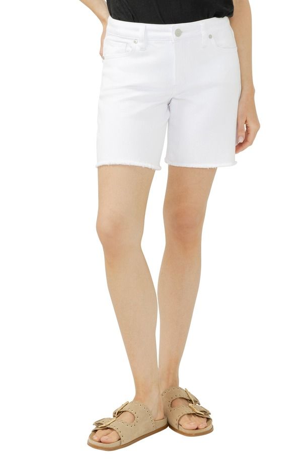 シルバー ジーンズ レディース ボトムス デニムパンツ ショートパンツ Silver Jeans Co Suki Raw Hem Denim Shorts White ホワイト
