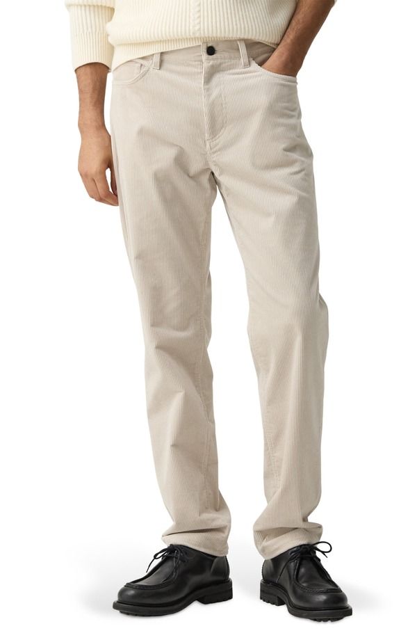 セオリー メンズ ボトムス カジュアルパンツ ストレート コーデュロイ Theory Crosby Corduroy Slim Straight Leg Pants Alabaster
