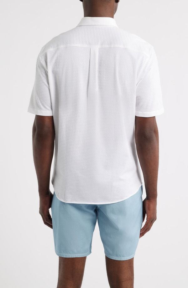 ジョニー オー メンズ トップス シャツ ニット johnnieO Surfsucker Knit Short Sleeve ButtonUp Shirt White ホワイト ジョニー オー メンズ トップス シャツ ニット johnnieO Surfsucker Knit Short Sleeve ButtonUp Shirt White ホワイト
