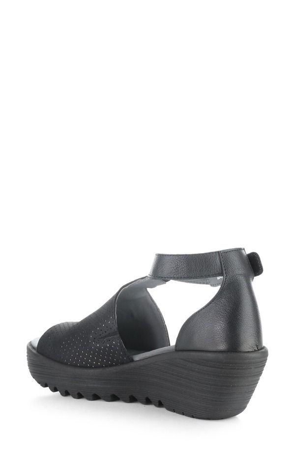フライロンドン レディース シューズ ヒール プラットフォーム サンダル アンクル Fly London Lemo Ankle Straplatform Wedge Sandal Black ブラック
