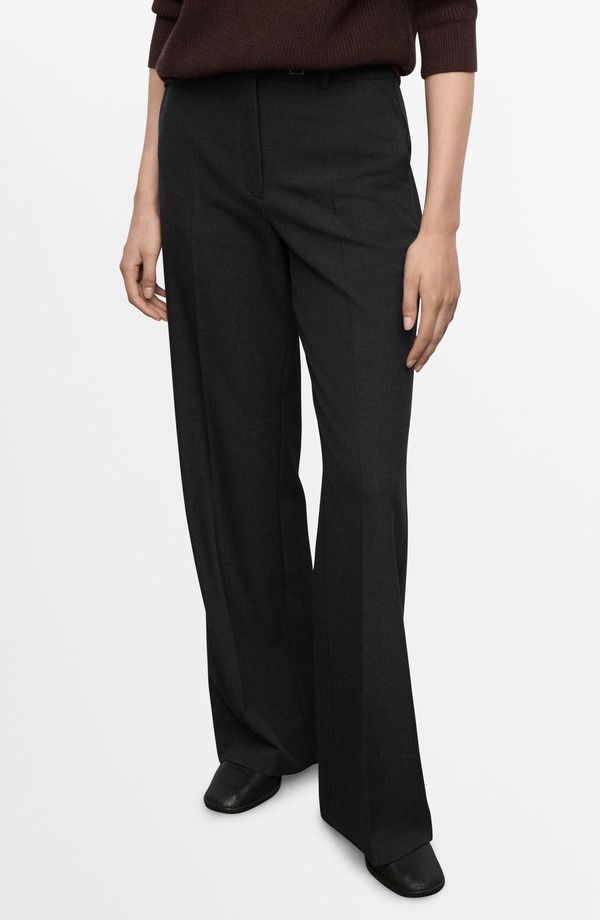 マンゴ レディース ボトムス デニムパンツ ストレート プリーツ MANGO Belted Pleated Straight Leg Pants Grey グレー