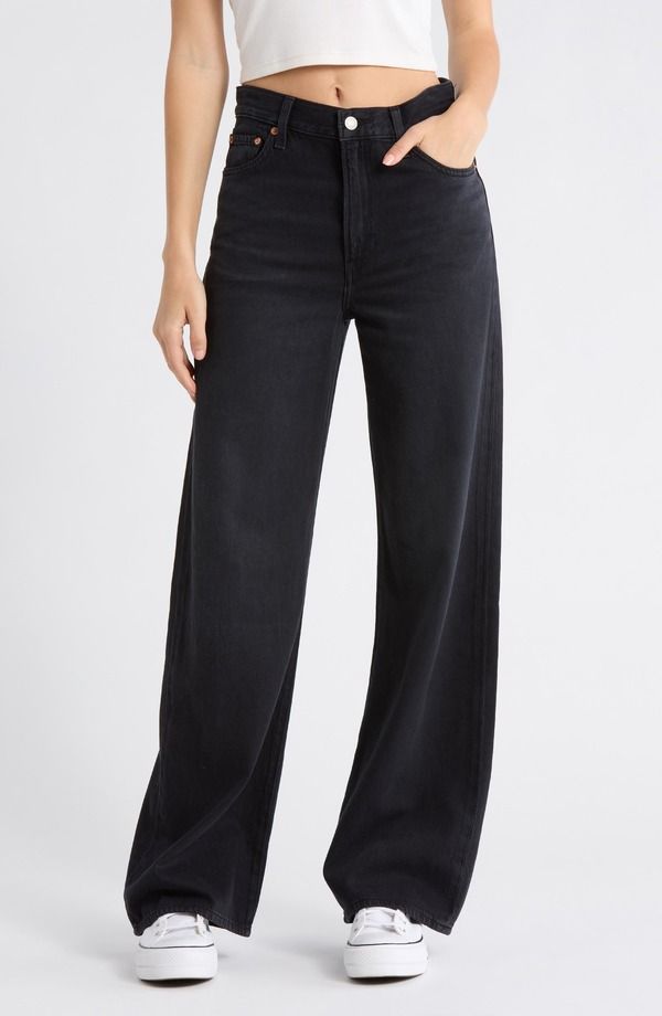 リーバイス レディース ボトムス デニムパンツ ワイドレッグ ハイウエスト ジーンズ Levis Ribcage High Waist Wide Leg Jeans None Your Business