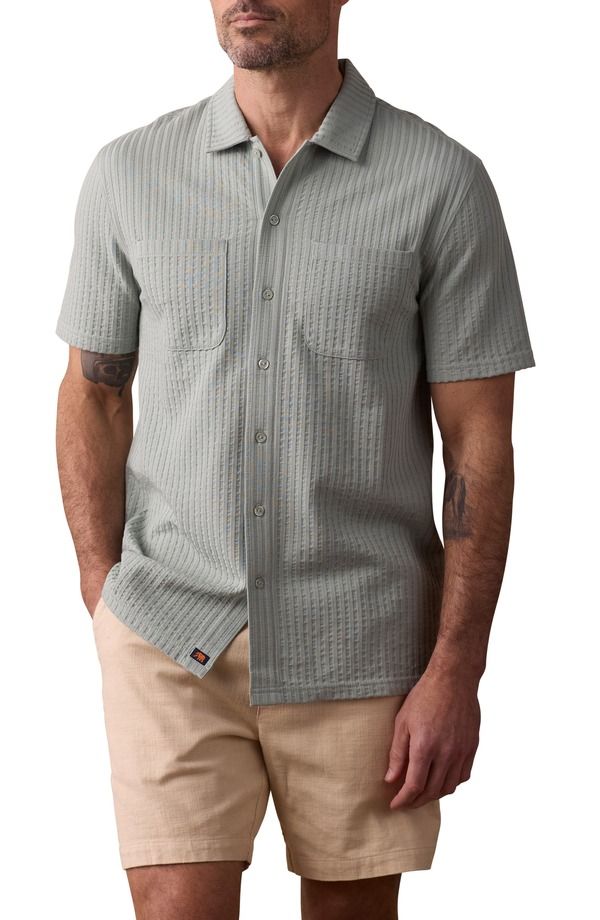 ノーマルブランド メンズ トップス シャツ ニット The Normal Brand Getaway Short Sleeve Knit ButtonUp Shirt Juniper