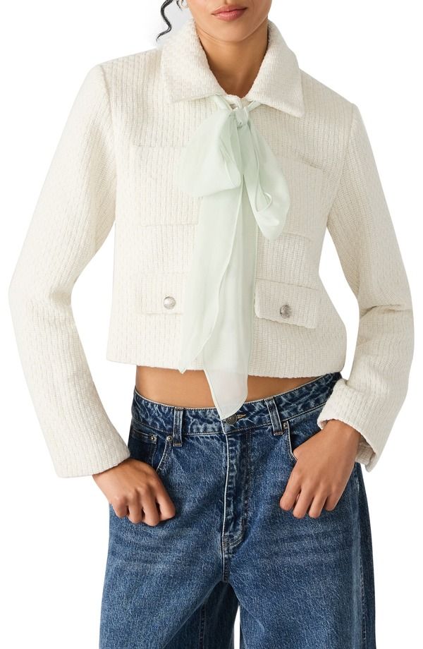 スティーブ マデン レディース アウター ジャケット・ブルゾン ニット Steve Madden Alise Crop Knit Jacket Ivory アイボリー