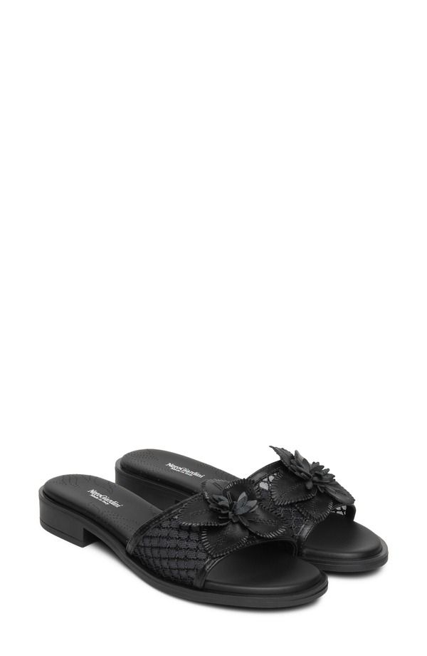 ネーロ ジャルディーニ レディース シューズ ヒール フラワー柄 サンダル フラワー NeroGiardini Floral Slide Sandal Black ブラック