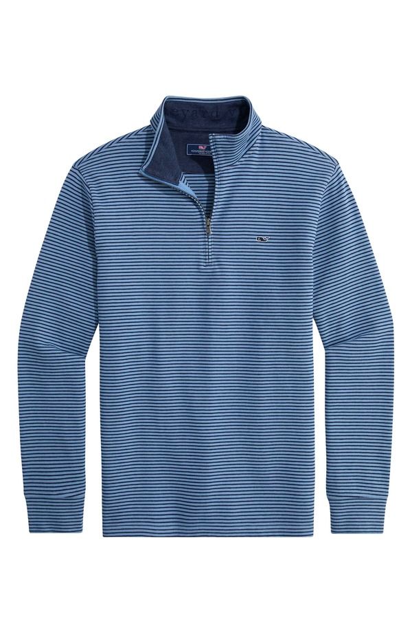 ヴァインヤードヴァインズ メンズ アウター パーカー・スウェット ハーフジップ vineyard vinesaltwater Stripe Quarter Zipullover Navy Bradley Stripe ネイビー