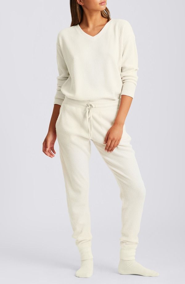 パピネール レディース アンダーウェア ナイトウェア Papinelle Supersoft Waffle Pajamas Ecru エクリュ
