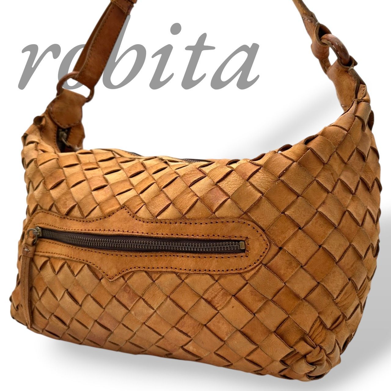 レディースファッション ROBITA本革 メッシュ ショルダーバッグ 