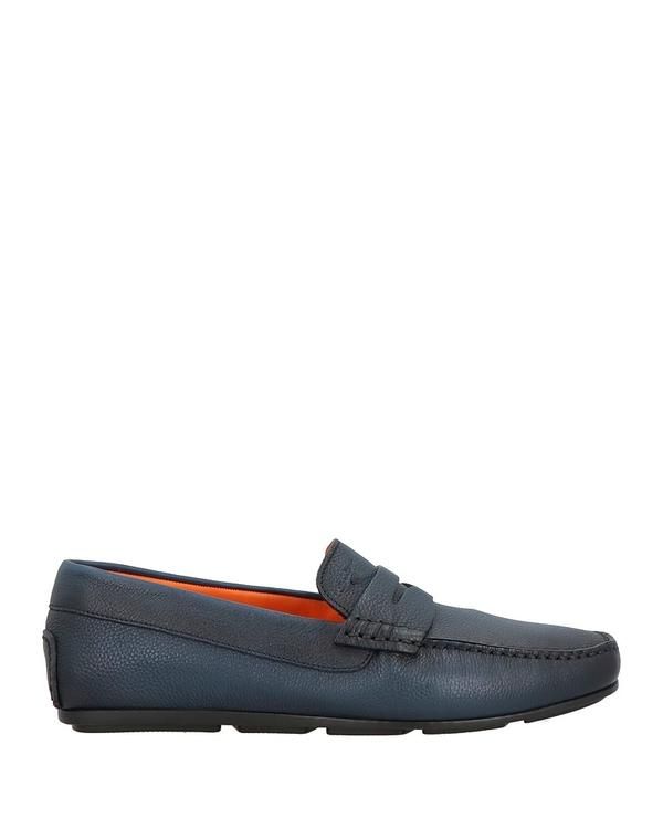 サントーニ メンズ シューズ スリッポン・ローファー SANTONI モカシン Midnight Blue ブルー