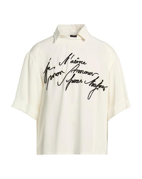 バルマン メンズ トップス Tシャツ BALMAIN Ｔシャツ Ivory アイボリー