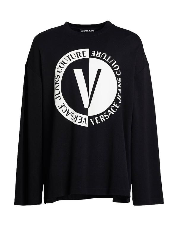 ヴェルサーチ メンズ トップス Tシャツ VERSACE JEANS COUTURE Ｔシャツ Black ブラック