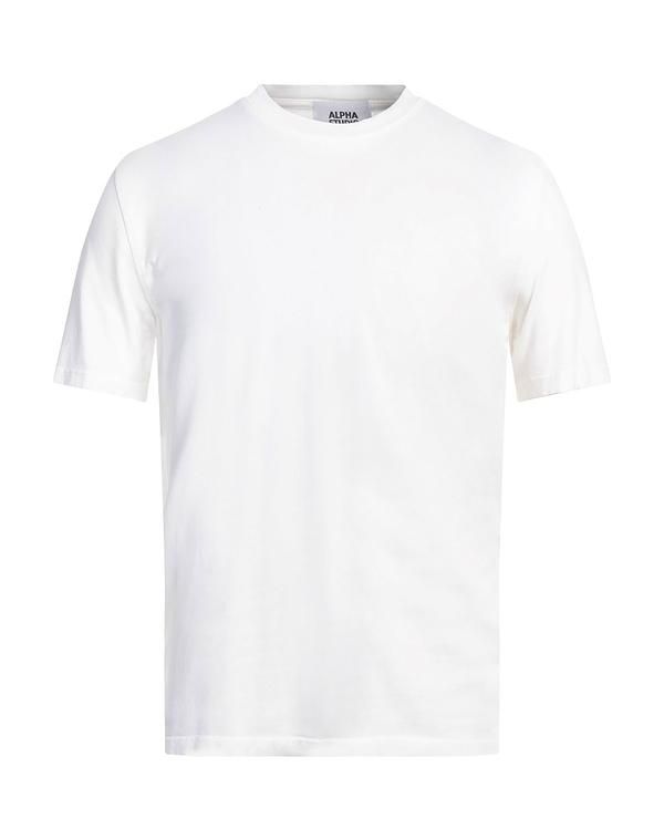 アルファス テューディオ メンズ トップス Tシャツ ALPHA STUDIO ベーシック Tシャツ White ホワイト