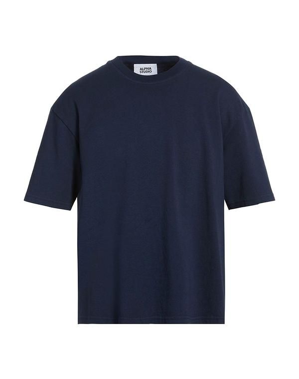 アルファス テューディオ メンズ トップス Tシャツ ALPHA STUDIO ベーシック Tシャツ Navy ネイビー