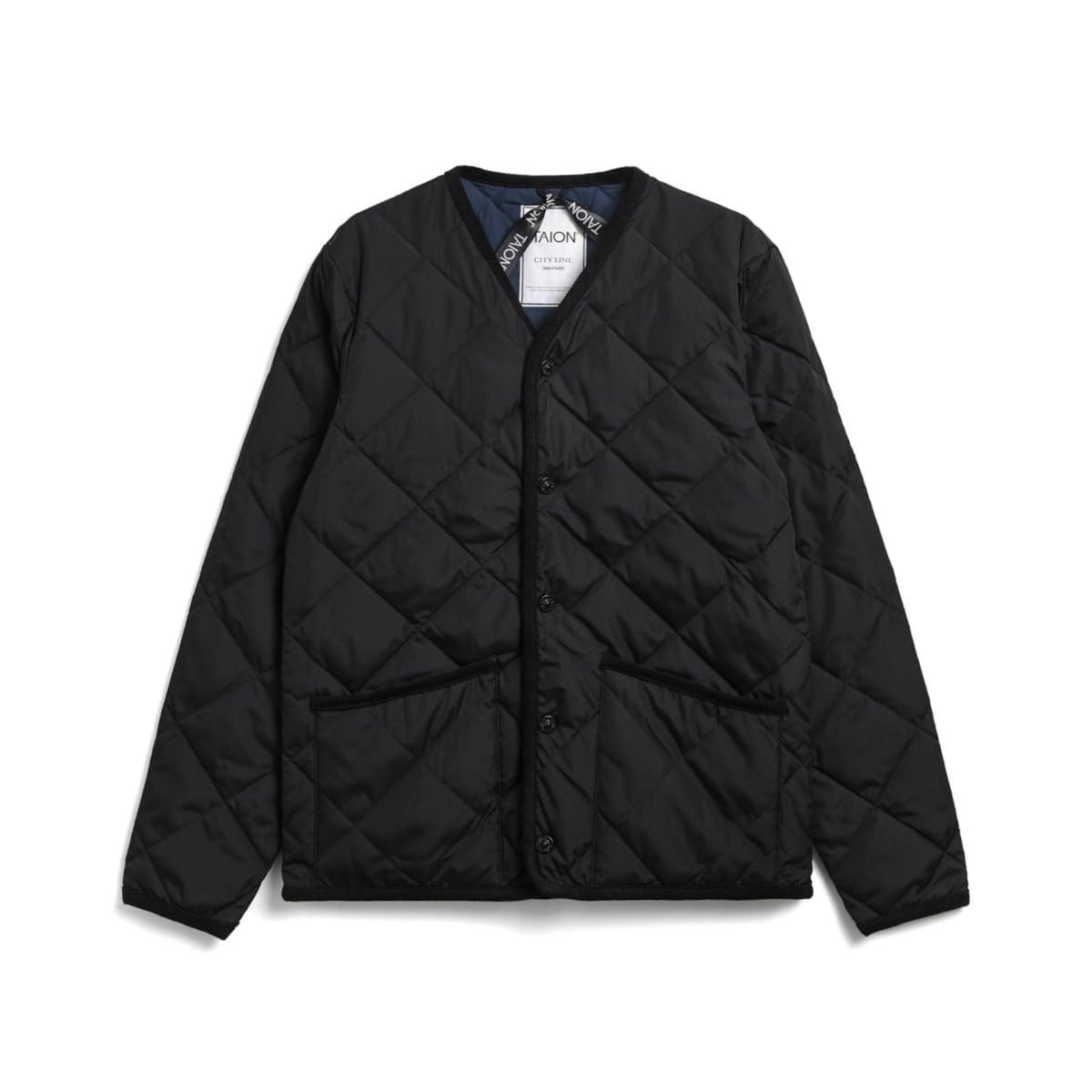 新品 [タイオン] ユニセックス シティ パイピングVネック ダウンカーディガン 101CI