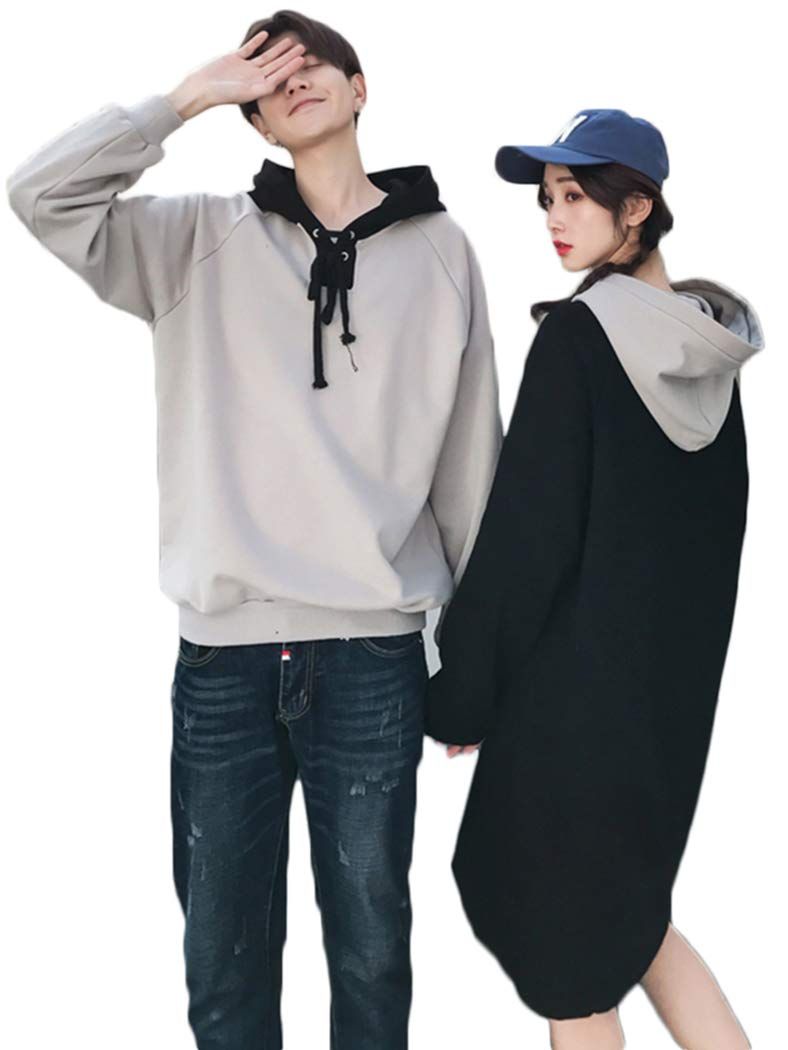 新品 [レモンツリーセブン] 2着セット ペアルック ウェット スエット プルパーカー ご夫婦 カップル お揃い 長袖ペア パーカー レディース メンズ ストリート ワンピース ユニセックスジャージ スポーツウェア