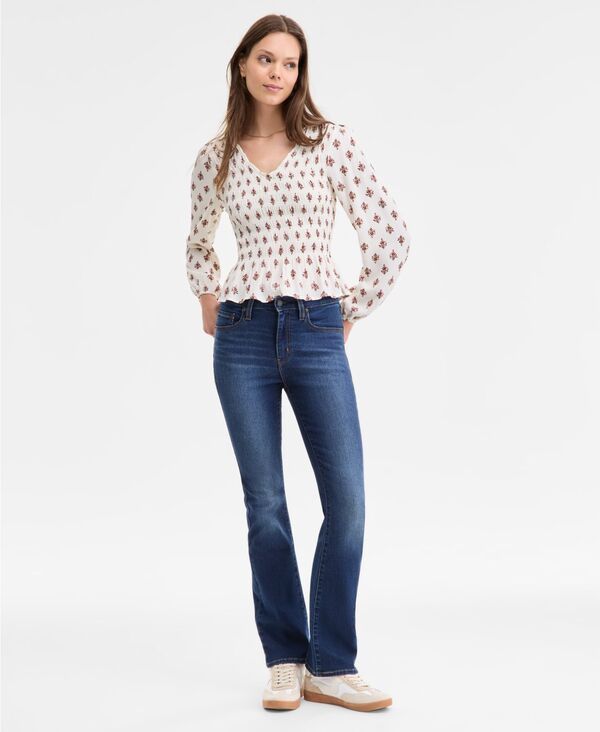 リーバイス レディース ボトムス デニムパンツ ブーツカット ブーツ ジーンズ ハイウエスト Levis 725 HighWaist Classic Stretch Bootcut Jeans Blue ブルー