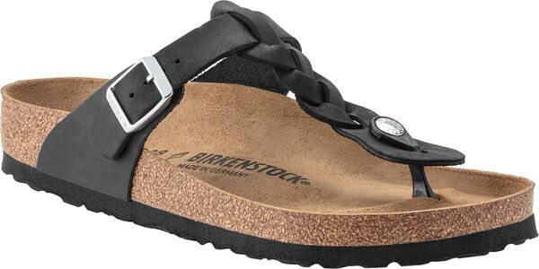 ビルケンシュトック レディース シューズ サンダル レザー Birkenstock Gizeh Oiled Leather Braided Sandals Black ブラック