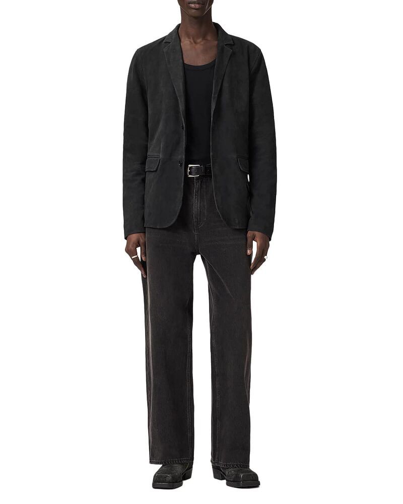 オールセインツ レディース アウター ジャケット・ブルゾン レギュラーフィット スエード ブレザー ALLSAINTS Monet Waxed Suede Regular Fit Blazer Agate Blue ブルー