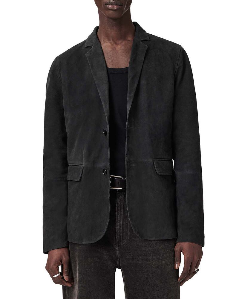 オールセインツ レディース アウター ジャケット・ブルゾン レギュラーフィット スエード ブレザー ALLSAINTS Monet Waxed Suede Regular Fit Blazer Agate Blue ブルー