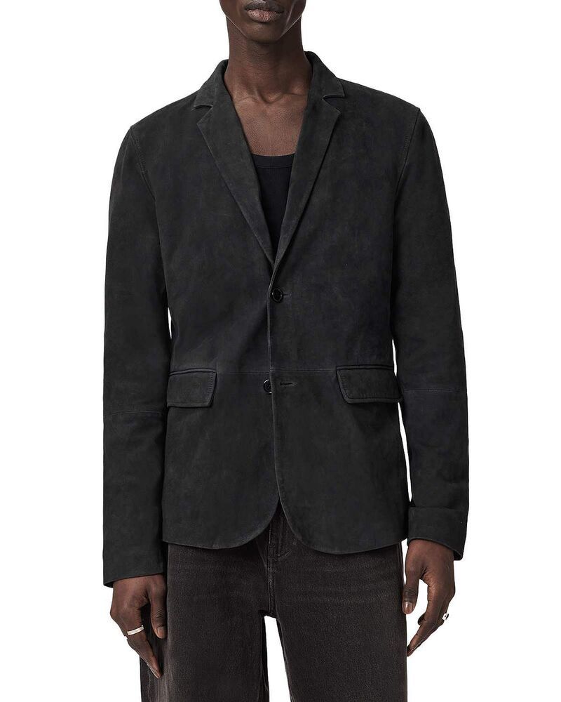 オールセインツ レディース アウター ジャケット・ブルゾン レギュラーフィット スエード ブレザー ALLSAINTS Monet Waxed Suede Regular Fit Blazer Agate Blue ブルー
