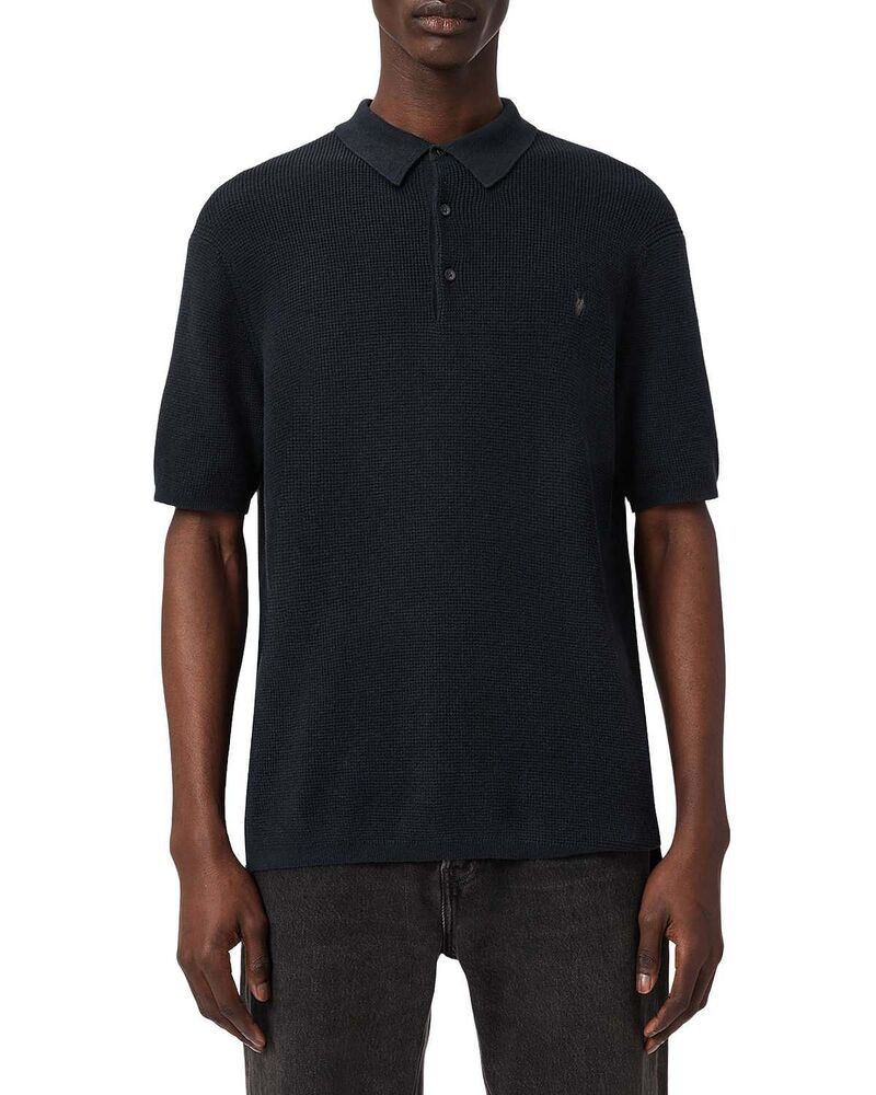 オールセインツ メンズ トップス ポロシャツ ALLSAINTShort Sleeve Polo Shirt Bond Blue ブルー