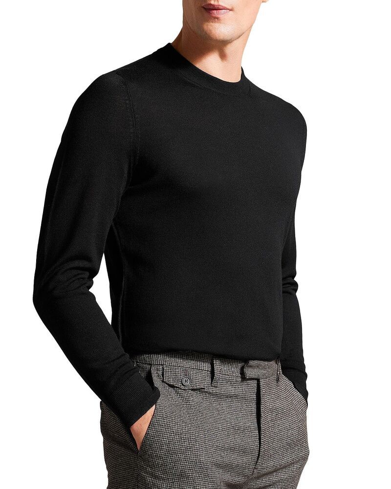 テッドベーカー メンズ アウター ニット・セーター クルーネック ウール Ted Baker Carnby Wool Crewneck Sweater Black ブラック