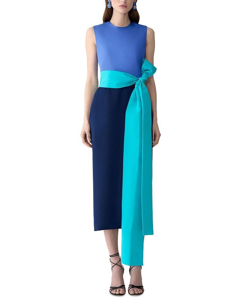 キャロライナヘレラ レディース トップス ワンピース ミディ ノースリーブ Carolina Herrera Sleeveless Color Blocked Midi Dress Midnight Multi マルチカラー
