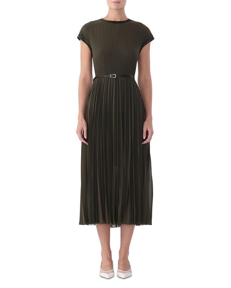 ジェイソン ウー レディース トップス ワンピース シフォン プリーツ Jason Wu Collection Chiffon Pleated Fit and Flare Dress Hunter Green グリーン