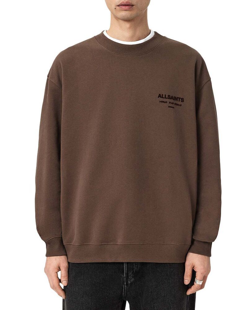 オールセインツ メンズ アウター パーカー・スウェット クルーネック シャツ ALLSAINTS Xander Crewneck Sweatshirt Bitter Brown ブラウン